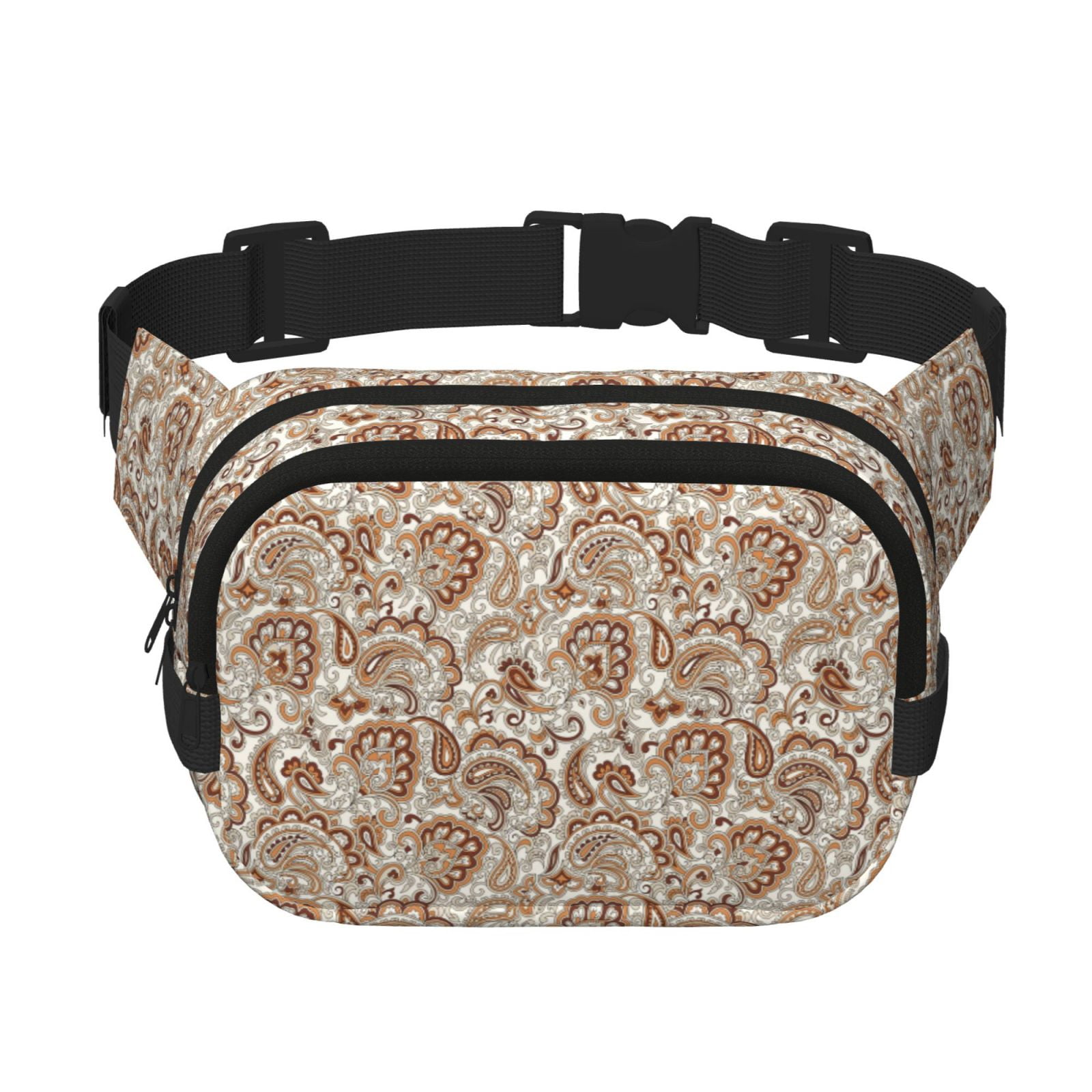 Hirioo Indian Paisley1 for Double Layer Waist Bag Adjustable Fanny Pack For Travel Running Hiking