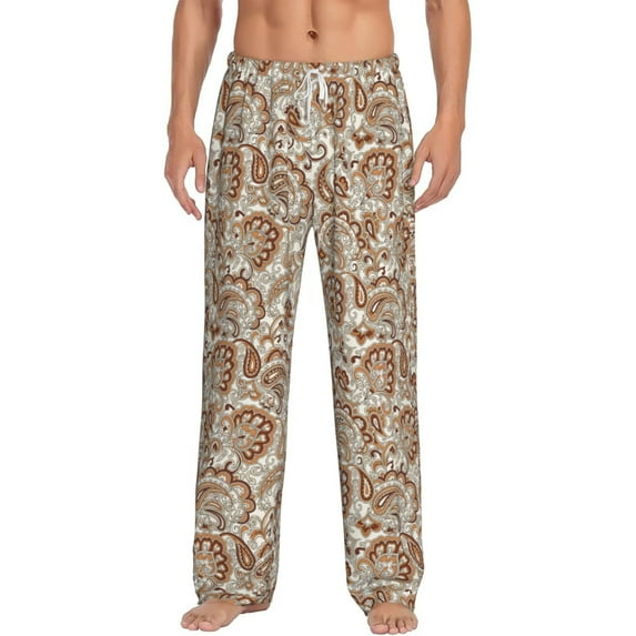 Hirioo Indian Paisley1 for Men's PJ Pajama Pants Sleep Pants Men's Home Trousers with Pockets,S-3XL-XX-Large