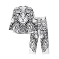 thumbnail image 1 of Hirioo Intricate Cat Mandala for Men's Pajama Sets 2 Piece Pjs Men's Long-Sleeved Pajama Set Button Down Sleepwear,S-XXL-Medium, 1 of 7