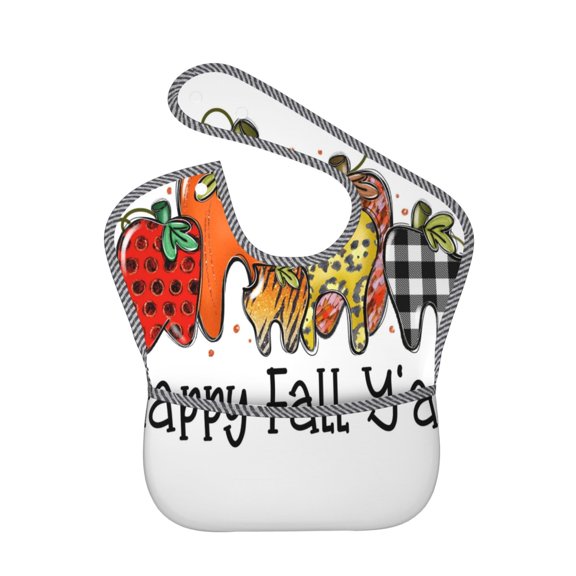 Hirioo It'S Fall Y'All for Baby Waterproof Pocket Bib Adjustable Closed for Babies Toddlers with Large Pocket 6-24Months