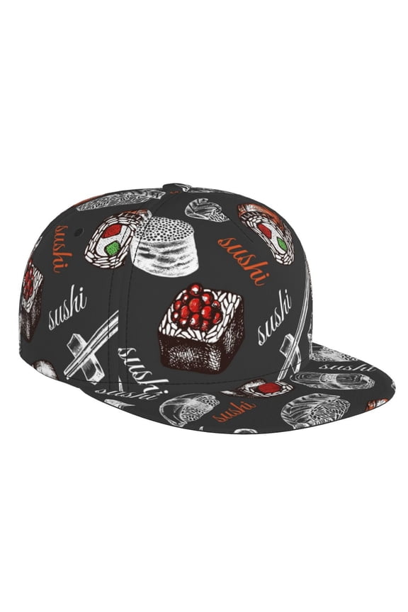 Japanese Sushi Hashi for Baseball Cap Men Cap Flat Brim for Men Women Teens Adjustable Baseball Cap