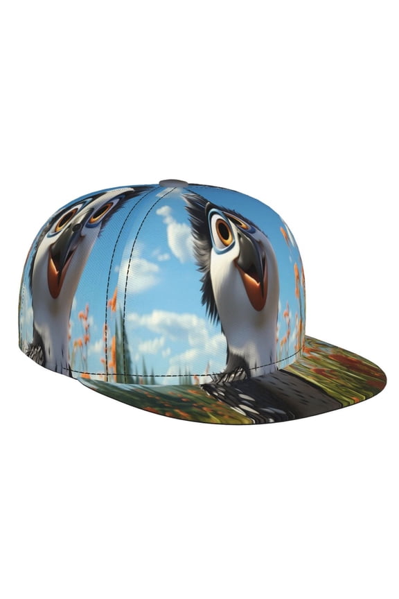 Joyful Animated Bird for Baseball Cap Men Cap Flat Brim for Men Women Teens Adjustable Baseball Cap