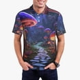 thumbnail image 1 of Hirioo Jungle Path Glowing Mushrooms for Men’s Polo Shirts Quick Dry Short Sleeve Golf T Shirt Performance Moisture Wicking Casual Workout,Sizes S-4XL-4X-Large, 1 of 6