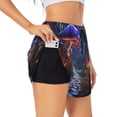 thumbnail image 1 of Hirioo Jungle Path Glowing Mushrooms for Women's Double Layer Athletic Shorts High-Performance Gym Shorts with Inner Pocket, Elastic Waistband-X-Large, 1 of 7