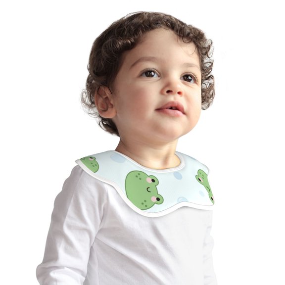 Hirioo Kawaii Frogs for Baby Cotton Petal Bib Drool Bibs for Baby Boy Unisex