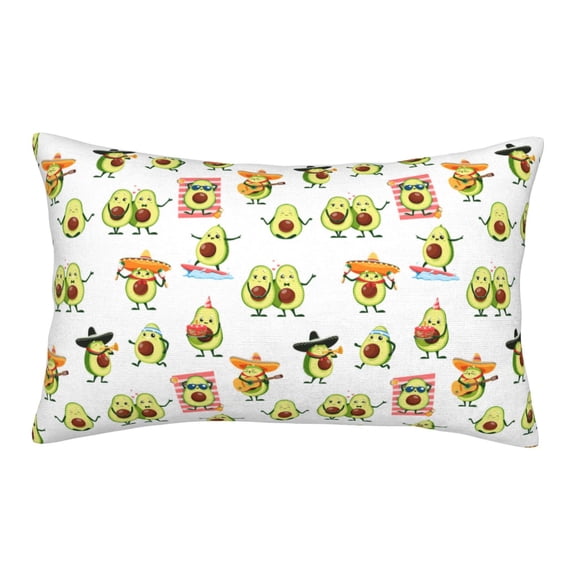 Hirioo Kawaii Mexican Avocado for Plush Pillow Cover for Bedroom and Living Room ,Elegant, Comfortable Home Decor-16"x24"