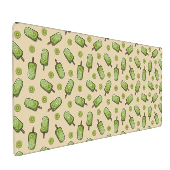 Hirioo Kiwi Ice Cream for Mouse Pad ,Anti-Slip Base, Durable Stitched Edges, Perfect for Gaming, Office, and Home Use,16x35.5in