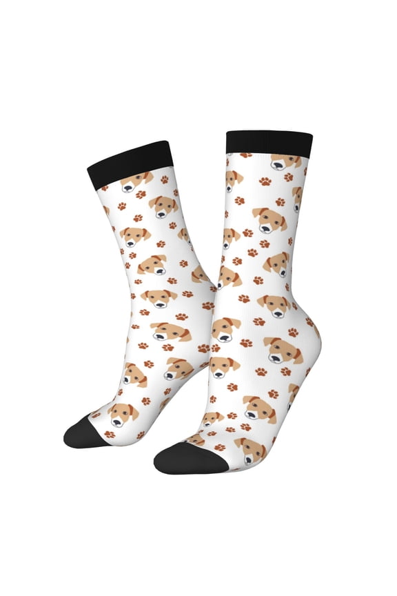 Labrador Retriever Dog Pattern Adult Middle Tube Socks Breathable Sock Non-Pilling,Contrasting Color Design