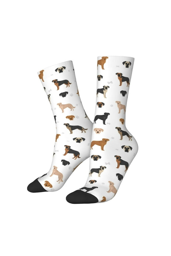 Labrador Retriever Dog Pattern Adult Middle Tube Socks Breathable Sock Non-Pilling,Contrasting Color Design