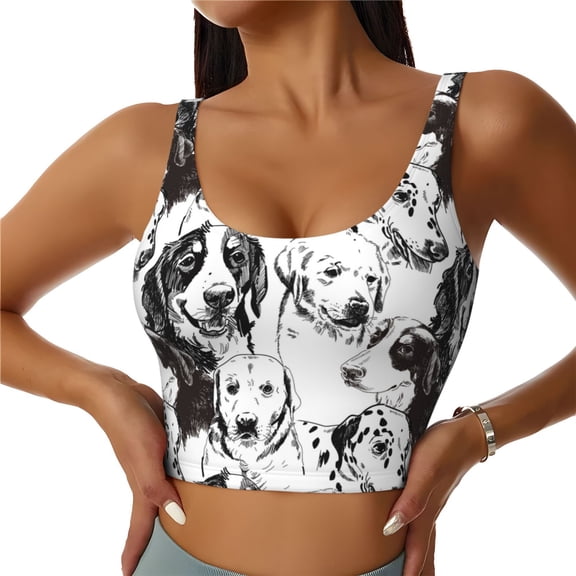 Hirioo Labrador Retriever Dog for Women's Sports Vest with Full-Print Design, Stretchy Fabric and Removable Pads-X-Large
