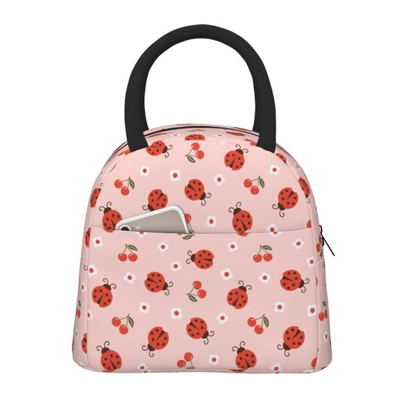 Hirioo Ladybug With Flower for Eco-friendly Lunch Box,Leakproof Lunch Box for School, Work, Travel, and Picnics,Perfect for Meal Prep