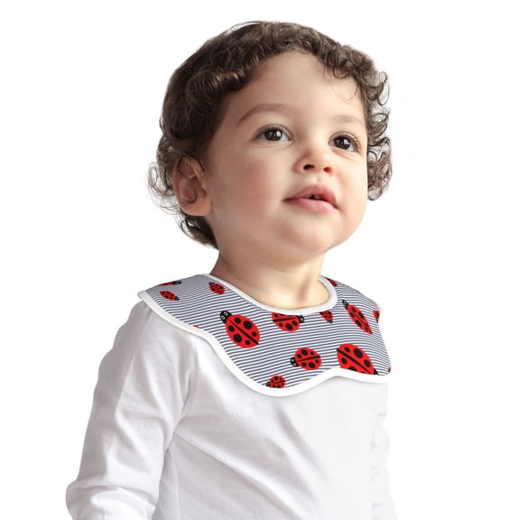 Hirioo Ladybug for Baby Cotton Petal Bib Drool Bibs for Baby Boy Unisex