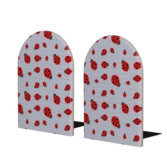 Hirioo Ladybug for Bookends Decorative Bookends for Shelves for Home or Office, Non-Slip Base