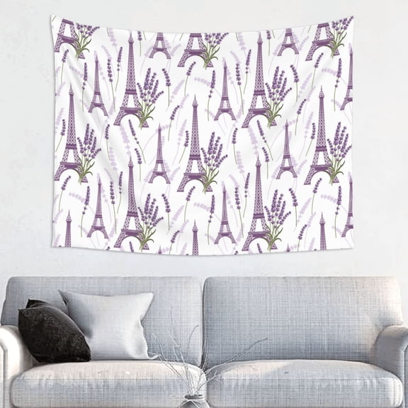 Hirioo Lavender Flowers Print Tapestry Lightweight Fabric for Bedroom Aesthetic Home Wall Dorm Dcor Living Room Decor 29x37 Inch