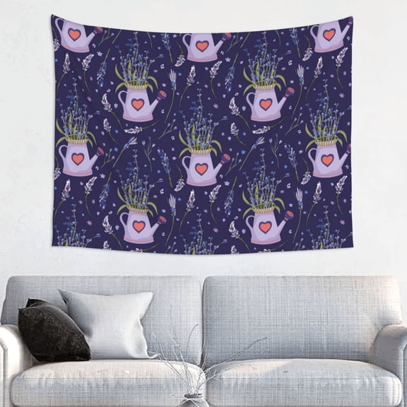 Hirioo Lavender Flowers Print Tapestry Lightweight Fabric for Bedroom Aesthetic Home Wall Dorm Dcor Living Room Decor 29x37 Inch