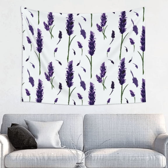 Hirioo Lavender Flowers Print Tapestry Lightweight Fabric for Bedroom Aesthetic Home Wall Dorm Dcor Living Room Decor 29x37 Inch