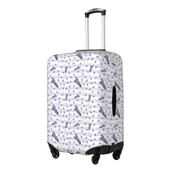 Hirioo Lavender Flowers for Elasticity Suitcase Cover (No luggage Included) Durable Luggage Protector Fits 18-32 Inch Luggage-Small