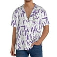 thumbnail image 1 of Hirioo Lavender Flowers for Men's Cuban Collar Short Sleeve Shirt Button Down Shirt Beach Summer Shirts Wedding Vacation Shirts-Medium, 1 of 5