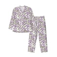 thumbnail image 1 of Hirioo Lavender Flowers for Men's Pajama Sets 2 Piece Pjs Men's Long-Sleeved Pajama Set Button Down Sleepwear,S-XXL-Medium, 1 of 7