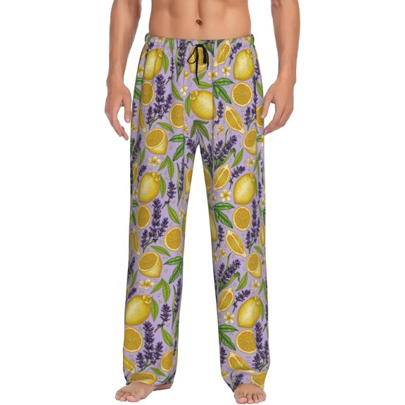 Hirioo Lavender Flowers for Women's PJ Pajama Pants Sleep Pants Women's Home Trousers with Pockets,S-3XL-Small