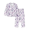 thumbnail image 1 of Hirioo Lavender Flowers for Women's Pajama Sets 2 Piece Pjs Women's Long-Sleeved Pajama Set Button Down Sleepwear,S-XXL-Medium, 1 of 7