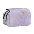 thumbnail image 1 of Hirioo Lavender Glitter Foil Stripes for Large Grid Mesh Pencil Case with Zipper Stationery Organizer Case, 1 of 7