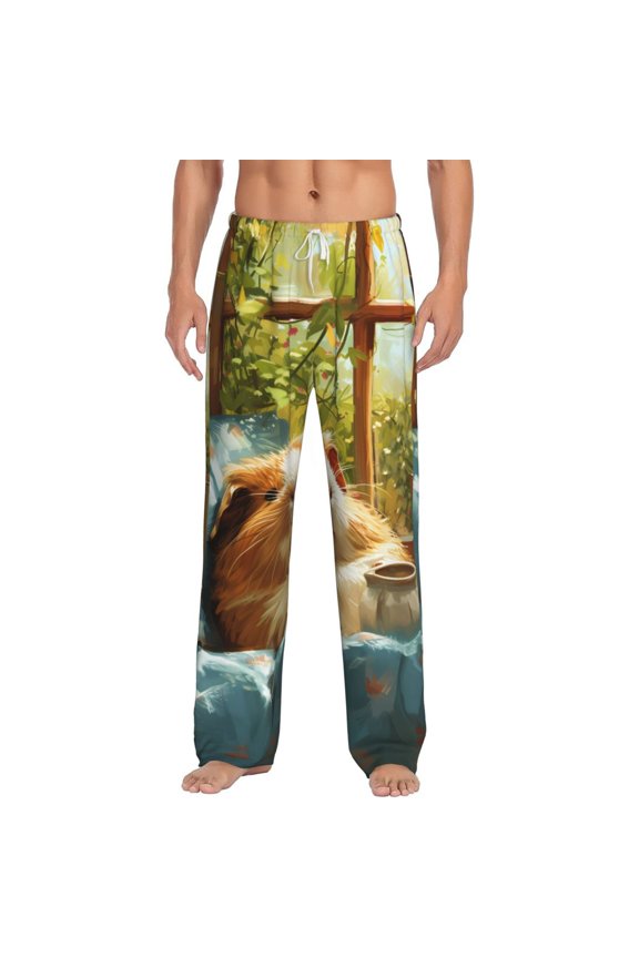 Lazy Home Style Guinea Pig for Women's PJ Pajama Pants Sleep Pants Women's Home Trousers with Pockets,S-3XL-XX-Large