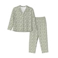 thumbnail image 1 of Hirioo Leaves for Women's Pajama Sets 2 Piece Pjs Women's Long-Sleeved Pajama Set Button Down Sleepwear,S-XXL-Medium, 1 of 7