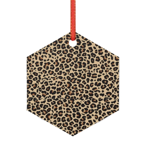Hirioo Leopard Print-1 for Acrylic Christmas Pendant Hanging Christmas Tree Ornaments, Car, Home, Office Gift Decor-Hexagon