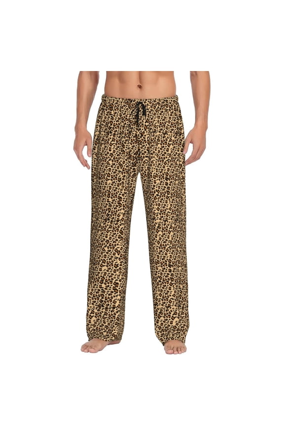 Leopard Print Brown for Women's PJ Pajama Pants Sleep Pants Women's Home Trousers with Pockets,S-3XL-3X-Large