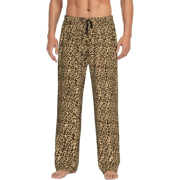 Hirioo Leopard Print Brown for Women's PJ Pajama Pants Sleep Pants Women's Home Trousers with Pockets,S-3XL-Small