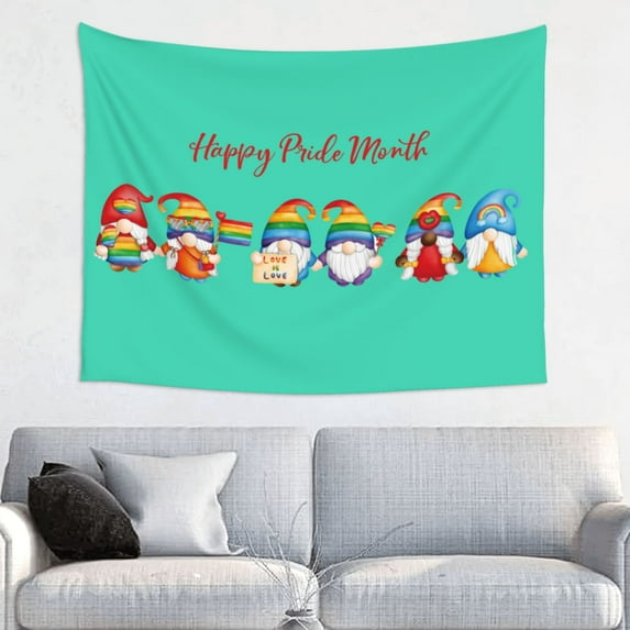 Hirioo Lgbt Gnome Print Tapestry Lightweight Fabric for Bedroom Aesthetic Home Wall Dorm Décor Living Room Decor 29x37 Inch