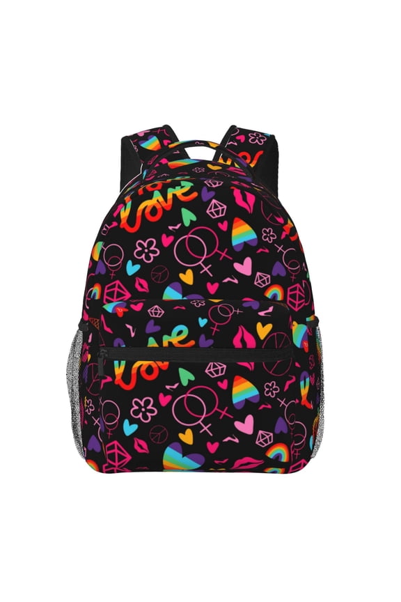 Lgbt Rainbow For Pride Print Laptop Backpack Lightweight Casual Travel Daypack for College Workplace Travel
