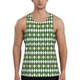thumbnail image 1 of Hirioo Light Green Squares for Men's Workout Tank Top Sleeveless Shirts Quick Dry for Men-Large, 1 of 7