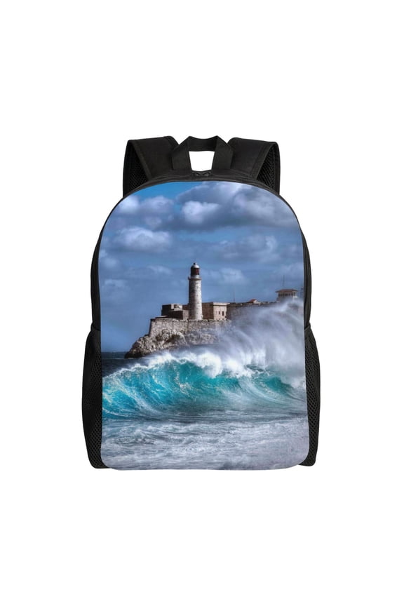 Lighthouse in Havana for Travel Backpack for Women Men, Lightweight and Durable,Gift for Weekender, College, Work,and Outdoor Activities