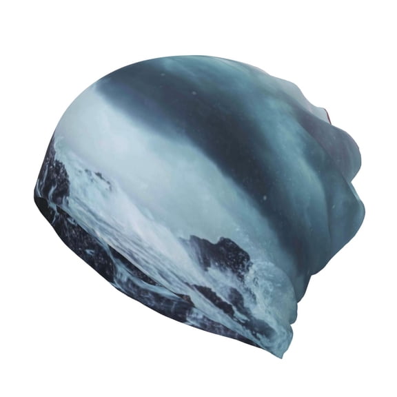 Hirioo Lighthouse in a Stormy Sea for Multifunction Beanie Hat for Men and Women Unisex for Winter Sports, Outdoor Activities, and Daily Wear