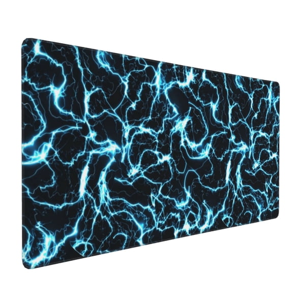 Hirioo Lightning for Mouse Pad ,Anti-Slip Base, Durable Stitched Edges, Perfect for Gaming, Office, and Home Use,16x35.5in