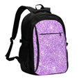 thumbnail image 1 of Hirioo Lilac Glittering for Travel Laptop Backpack with USB Charging Port for Men and Women, 1 of 7