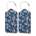 thumbnail image 1 of Hirioo Lilies Flowers Print Leather Luggage Tag with Stainless Steel Loop ,Privacy Flap and Address Card for Travel Bag Suitcase-4 PCS, 1 of 5