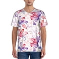 thumbnail image 1 of Hirioo Lilies Flowers for Men's Baseball T-shirt Shirts Short Sleeve Casual Summer Button Stretch T Shirts,Size S-4XL-Medium, 1 of 7