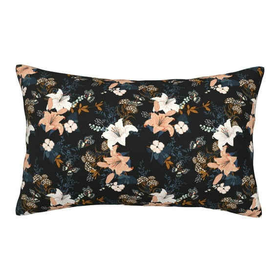 Hirioo Lilies Flowers for Plush Pillow Cover for Bedroom and Living Room ,Elegant, Comfortable Home Decor-14"x20"