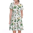thumbnail image 1 of Hirioo Lilies Flowers for Short Sleeve Dress Women's Short Sleeve Dress with Pockets, 1 of 6