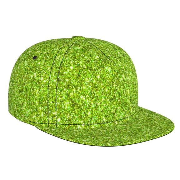 Hirioo Lime green glitter for Baseball Cap Men Cap Flat Brim for Men Women Teens Adjustable Baseball Cap