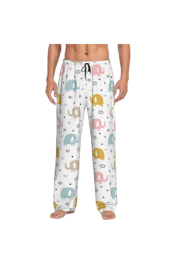 Little Elephant for Men's PJ Pajama Pants Sleep Pants Men's Home Trousers with Pockets,S-3XL-3X-Large