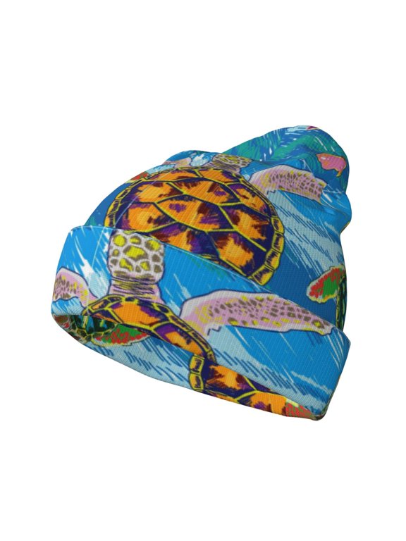 Little Sea Turtles for Men's Knit Cuffed Beanie for Outdoor Activities Unisex