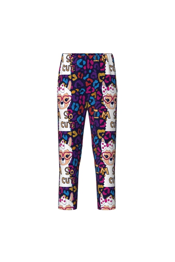 Llama Alpaca for Teenagers' Pajama Pants Womens Lounge Pants with Pockets Pj Bottoms Pants for Men-Large