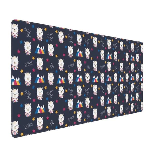 Hirioo Llamas 1 for Mouse Pad ,Anti-Slip Base, Durable Stitched Edges, Perfect for Gaming, Office, and Home Use,16x35.5in