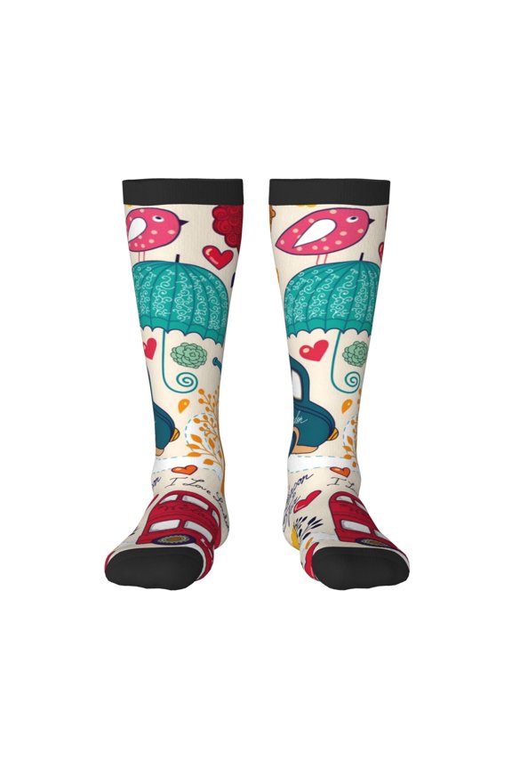 London Symbols for Adult Stockings Breathable Sock Non-Pilling,Contrasting Color Design