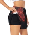 thumbnail image 1 of Hirioo Lone Rider Under Red Sky for Women's Double Layer Athletic Shorts High-Performance Gym Shorts with Inner Pocket, Elastic Waistband-XX-Large, 1 of 7