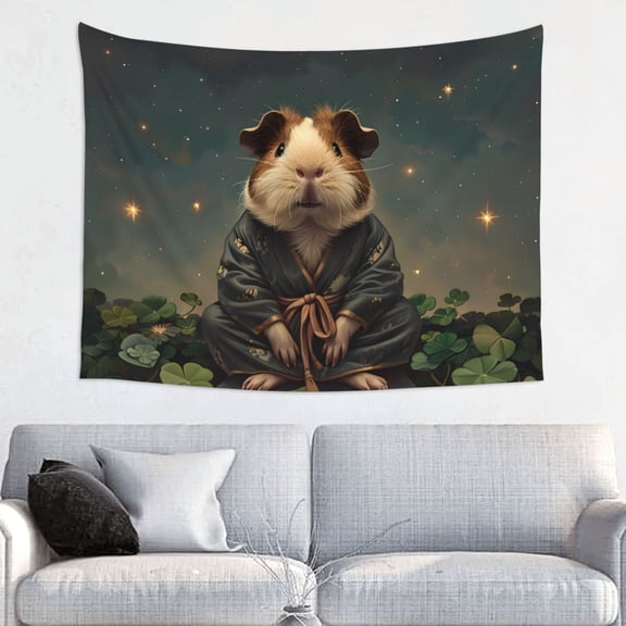 Hirioo Lotus Leaf Starry Sky Guinea Pig Print Tapestry Lightweight Fabric for Bedroom Aesthetic Home Wall Dorm Dcor Living Room Decor 29x37 Inch